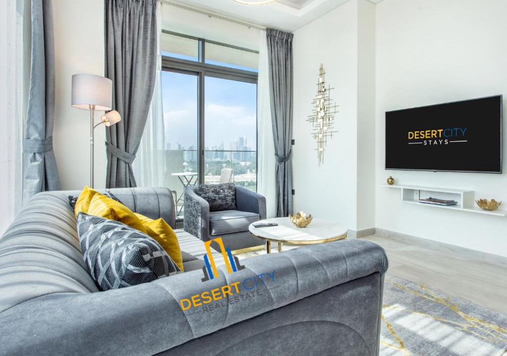 Jadaf Apartment | 2 Bed in Azzizi Farhad with Burj Khalifa view by Desert City Stays