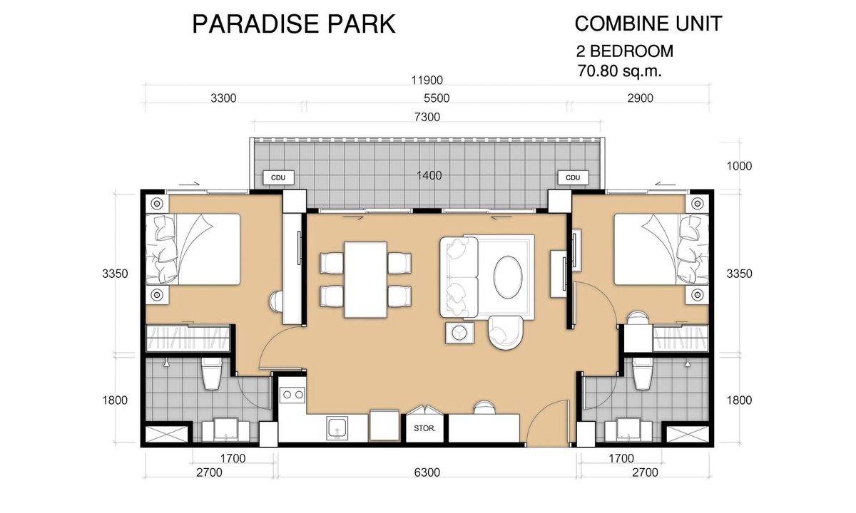 Nong Prue Condo | Charming 2-bedroom condo with 3 AC, 3 fans, WiFi in wonderful Pattaya-Jomtien