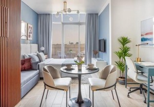 Silkhaus refurbished studio with Burj Khalifa view in DIFC