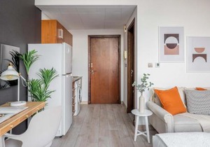 Silkhaus renovated studio with Burj Khalifa view in DIFC