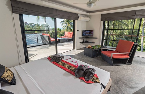 Mae Nam Villa | Contemporary villa 5 minutes from the beach with a view of the coconut grove and the sea