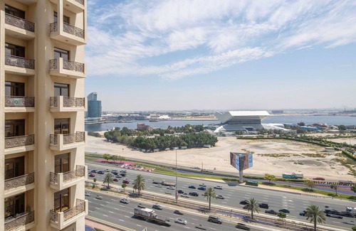 Jadaf Apartment | Tranquil 2BR Maid's Room w Partial Canal Views