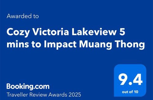 Ban Mai Apartment | Cozy Victoria Lakeview 5 mins to Impact Muang Thong