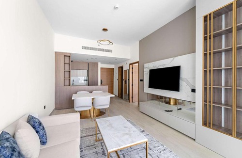 Al Barsha Apartment | New 1-Bedroom in Prime Gardens with pool and gym
