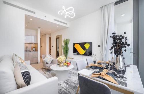 Dubai Apartment | Vogue Elegant Sobha Hartland one bedroom Apartment with kids room, near Downtown with Pool & Gym Access
