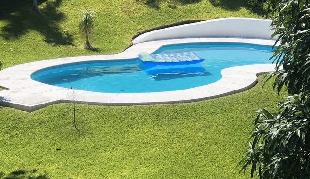 Lake front villa with private pool, beach, garden and terrace with lake views!