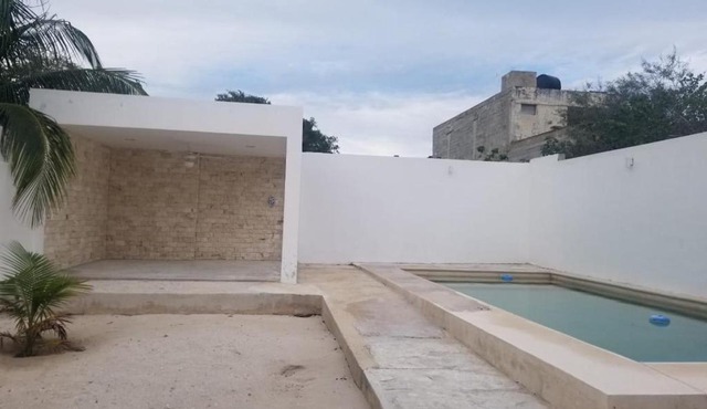 Minimalist house with pool and patio