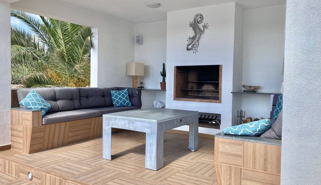 Modern, spacious, private, views of olive groves and sunset from pool house
