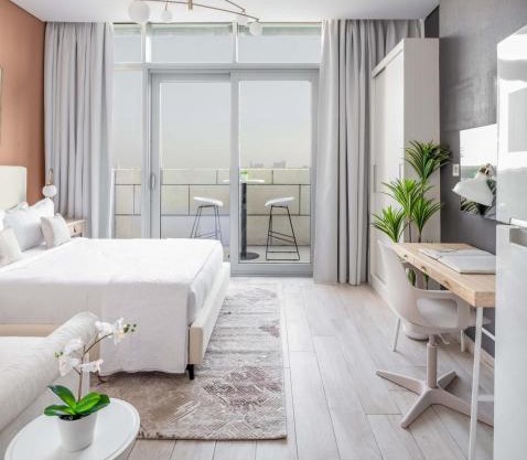 Silkhaus renovated studio with Burj Khalifa view in DIFC