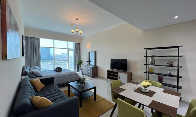 Dubai Sports City Apartment | Huge Studio Designer's Furnished