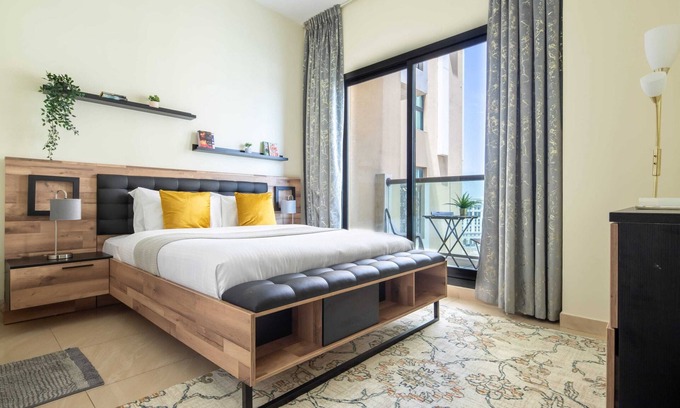 Jadaf Apartment | Tranquil 2BR Maid's Room w Partial Canal Views
